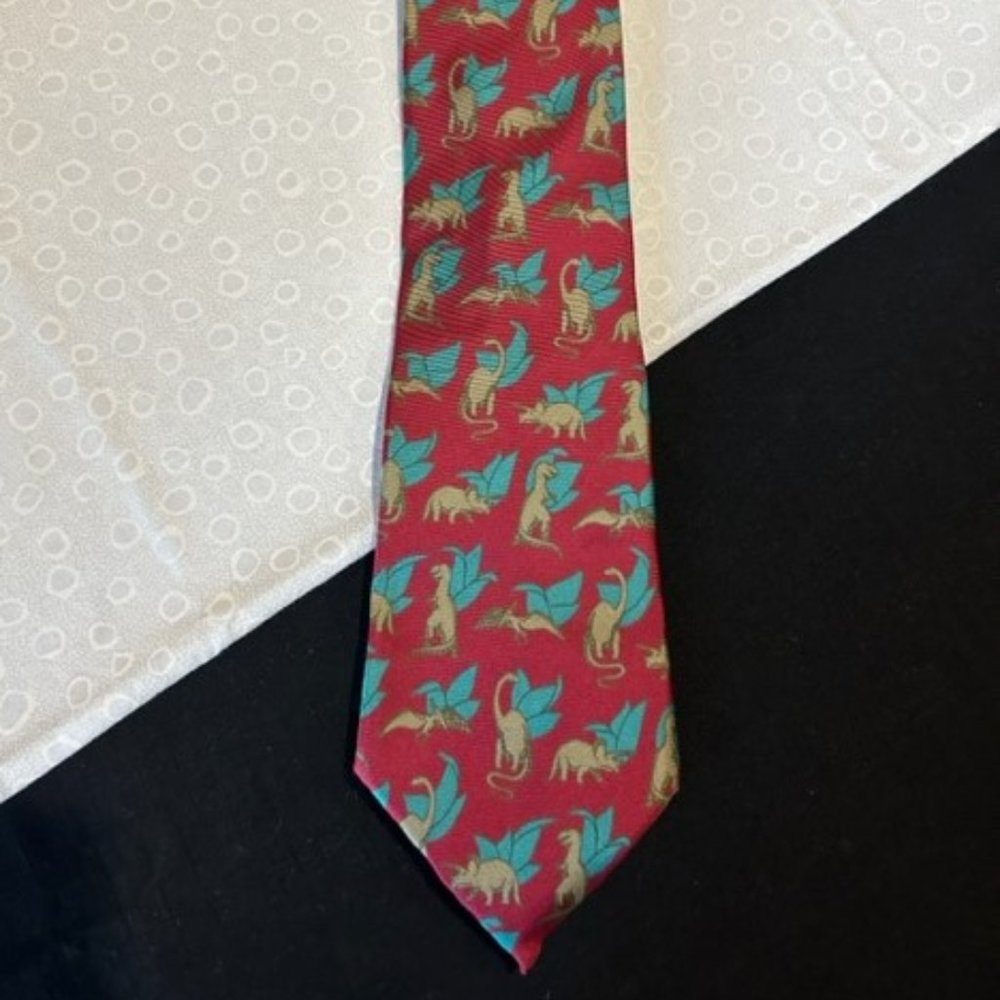 American Museum of Natural History Dinosaur Silk – VTG TIE